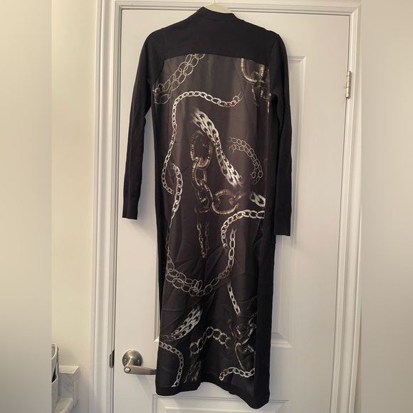 L'AGENCE Lesia Silk Back Long line Cardigan Duster Black Grunge maximalist xs - Picture 9 of 15